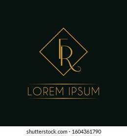 Letter "FR" logo monogram. FR luxury icon design vector