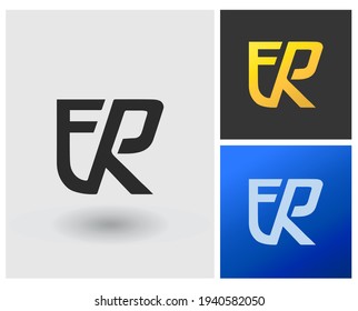 letter FR monogram abstract logo modern elegant company identity template.