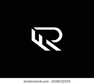 letter fr rf minimal clean logo
