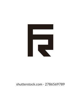 letter fr simple geometric lines logo vector 