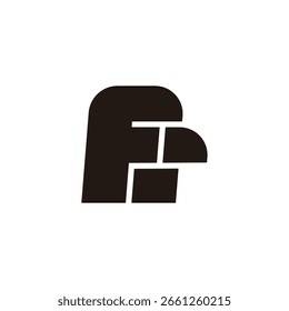 Letra FR Simple Stripes Vector con logo geométrico divertido 