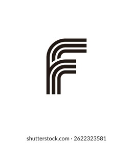 letter fr thin lines stripes simple logo vector 