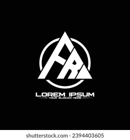 Letter FR triangle logo design vector