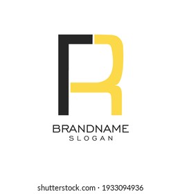 letter FR. vector logo monogram alphabet minimalist design