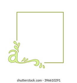 A letter with frame. Hand drawn. Vector illustration. Perfect for posters, web banners. 