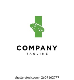 Letter I Frog Logo Icon Vector