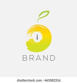 i letter fruit vector logo design
