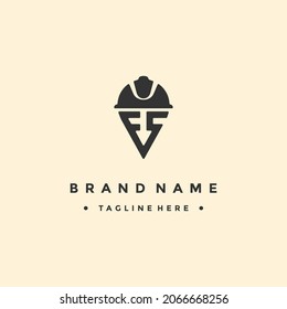 Carta FS Resumen de la plantilla de diseño del vector del logotipo