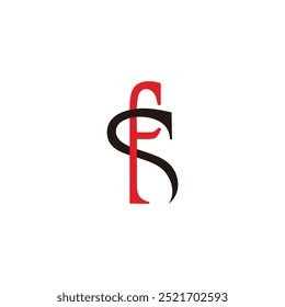 Letra FS Curves Movimiento Curvas simples Logotipo Vector 