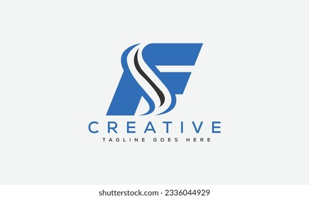 Ilustración vectorial de la plantilla de diseño del logotipo de la carta FS.