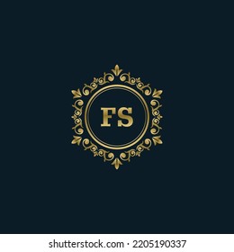 Letter FS logo with Luxury Gold template. Elegance logo vector template.