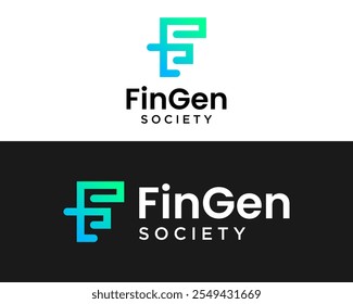 Letter FS monogram financial technology logo design.