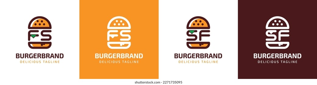 Letter FS and SF Burger Logo, suitable for any business related to burger with FS or SF initials.