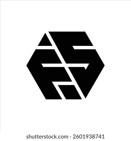 letter Fs or  Sf  hexagon branding logo