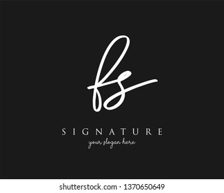 Letter FS Signature Logo - Vector
