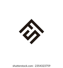 Letter FS square, elegant geometric symbol simple logo vector