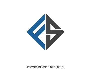 Letter FS square logo design vector