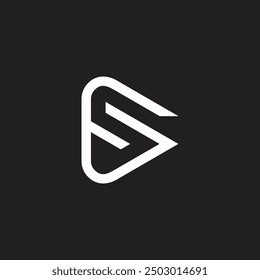 letter fs stripes negative space triangle logo vector