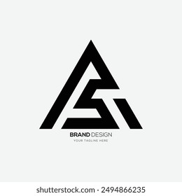 Letter As or Fs triangle shape negative monogram logo