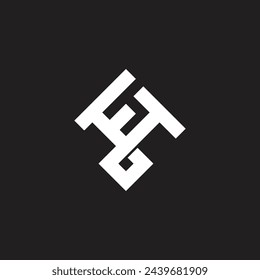 Buchstabe Ft Verknüpfte Überlappung Einfaches Logo Vektor 