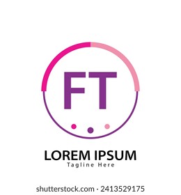 logotipo FT de letra. Diseño del logotipo FT ilustración vectorial para empresas creativas, empresas, industria