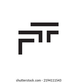 Logo de monograma mínimo de FT