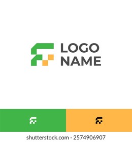 letter FT negative space logo design