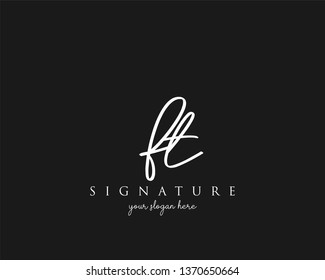 Letter FT Signature Logo - Vector