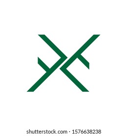 letter ft simple line geometric logo vector