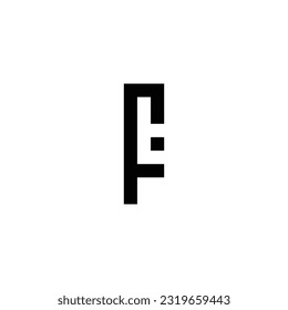 Letter Ft square geometric symbol simple logo vector