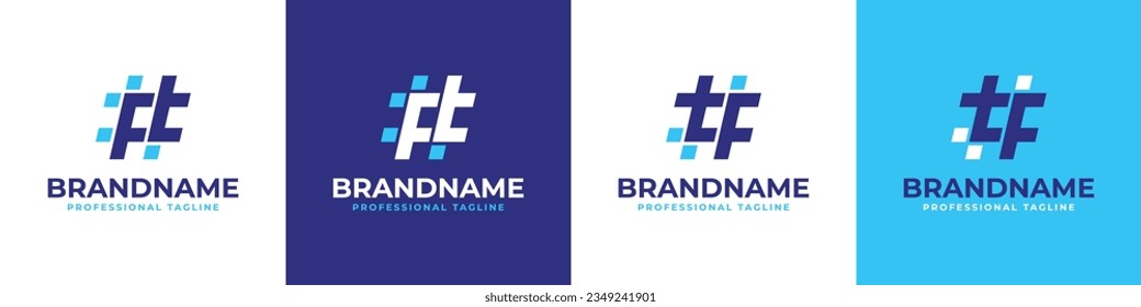 Letter FT and TF Hashtag Logo set, suitable for any business with TF or FT initials.