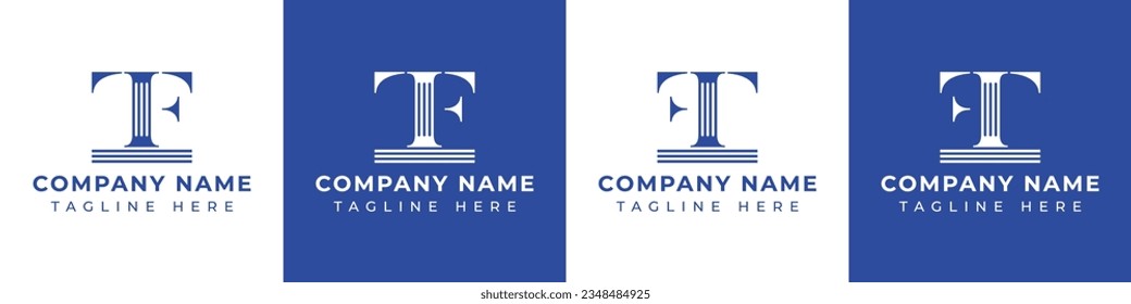 Logo de letra FT y TF Pillar, adecuado para negocios con TF o FT relacionados con Pillar.