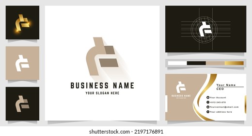 Letter Ft or YF monogram logo with business card design