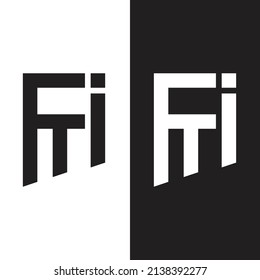 Diseño del logotipo de la carta FTI con un estilo moderno