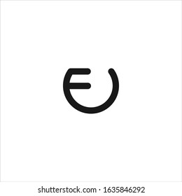 Letter FU Icon template design in Vector illustration. Black Logo And White Backround 