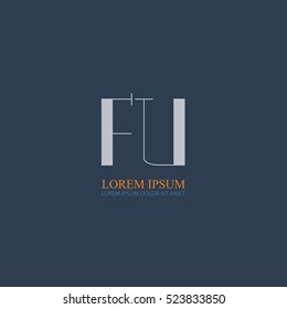 letter Fu linked logo design for company identity