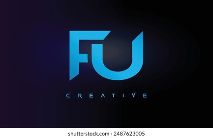 Letter FU logo design creative custom clean two alphabet logo
