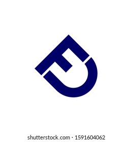 letter fu simple geometric logo vector