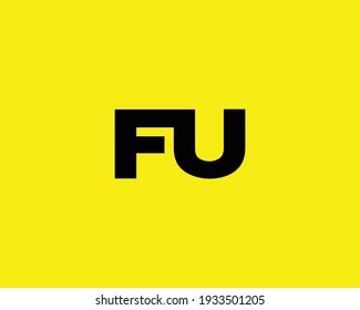 plantilla vectorial de diseño de logotipo fu y uf de letra