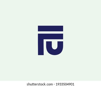 letter fu and uf logo design vector template