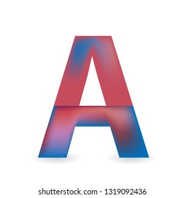 A letter full color sign vector illustration. Pink and blue colors