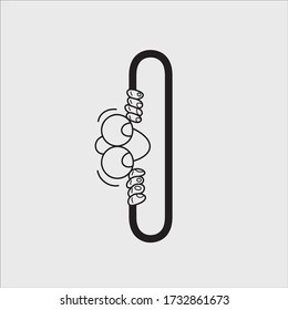 
Letter I Funny letter in hand drawn vector format