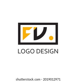 Letter fv for logo company design