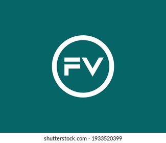 plantilla vectorial de diseño de logotipo fv de carta