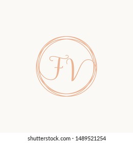 Letter FV logo template, Creative fashion logo design, couple letter , beauty icon, wedding concept -vector