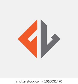 letter FV logo vector, FL icon alphabet