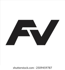 Letter Fv negative space square shape classic monogram logo design idea