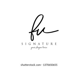 Letter FV Signature Logo - Vector