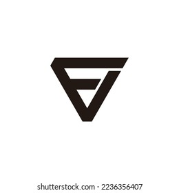 letter fv simple geometric triangle logo vector 