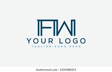 Ilustración vectorial de la plantilla de diseño del logotipo FW de la letra.